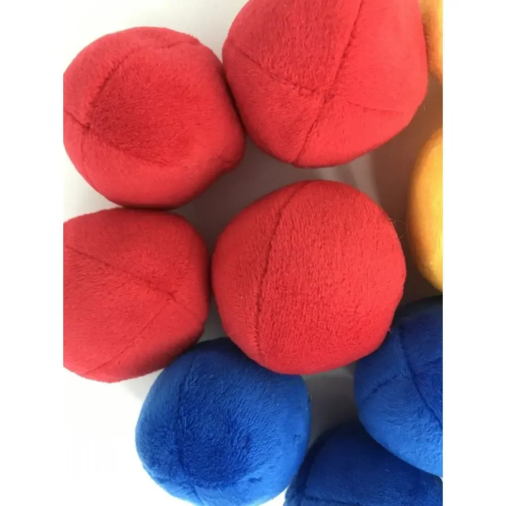 12 Pack Plush Squeaky Balls for Small Dogs or Cats - Red, Yellow, Blue